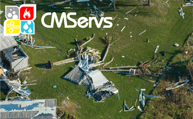 home destroyed by tornado with cmservs logo